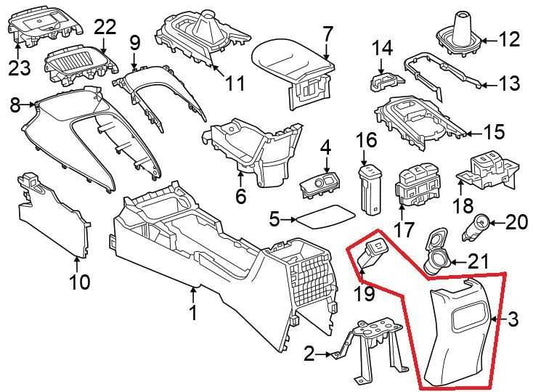 22-25 Toyota Corolla LE Rear Center Console End Cap Back Panel Cover 58923-02630 - Alshned Auto Parts