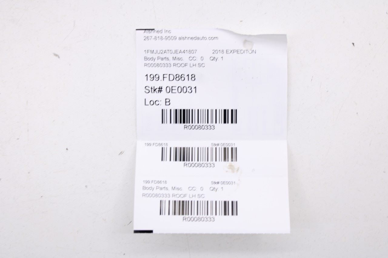 18-24 Ford Expedition Limited Front Left Exterior Roof Molding JL1B-7850463-AEW9