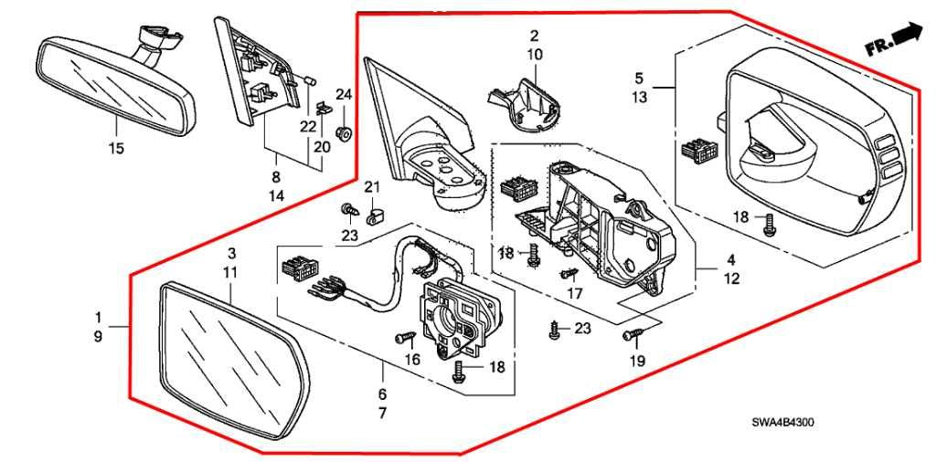 07-11 Honda CR-V EX 2.4L Passenger Right Side Rear View Mirror 76200-SWA-A02 OEM - Alshned Auto Parts