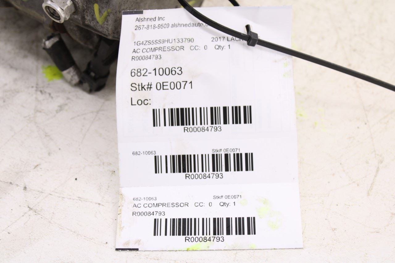 2017-2019 Buick Lacrosse Premium 3.6L AC Air Conditioner Compressor 22960160 OEM12