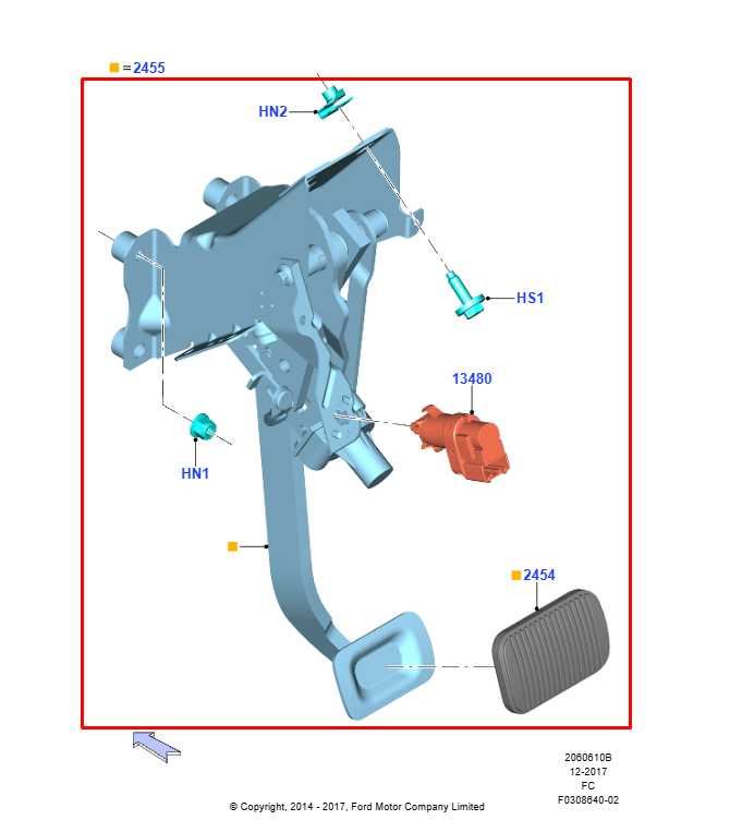 2015-2020 Ford F150 XLT 3.5L Brake Lever Pedal w/ Bracket and Stop Light Switch1