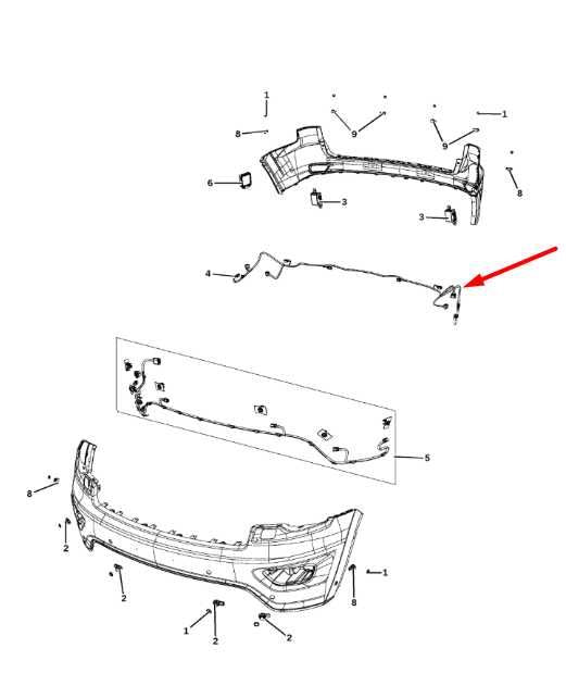 16-21 Jeep Grand Cherokee Limited Rear Bumper Wire Harness w Park Assist Sensors - Alshned Auto Parts
