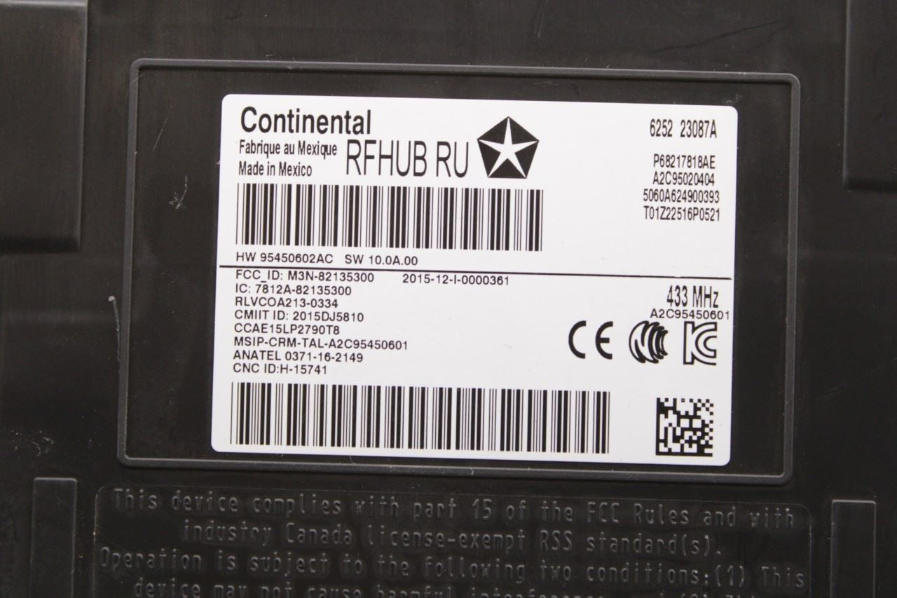2017-2019 Chrysler Pacifica Limited Keyless Entry Hub Receiver Control Module - Alshned Auto Parts