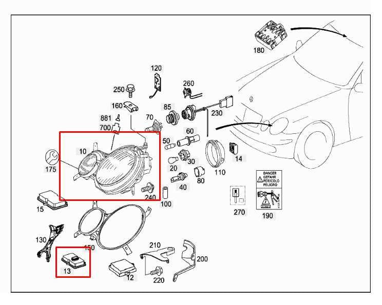 03-06 Mercedes-Benz E500 5.0L Front Passenger Right Side Bi-Xenon Headlight Lamp - Alshned Auto Parts