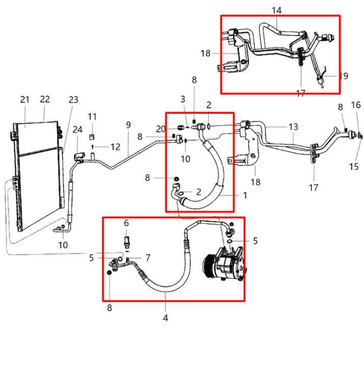 12-25 Dodge Durango SXT 3.6L Conditioning Suction Liquid and Discharge Hose Set1
