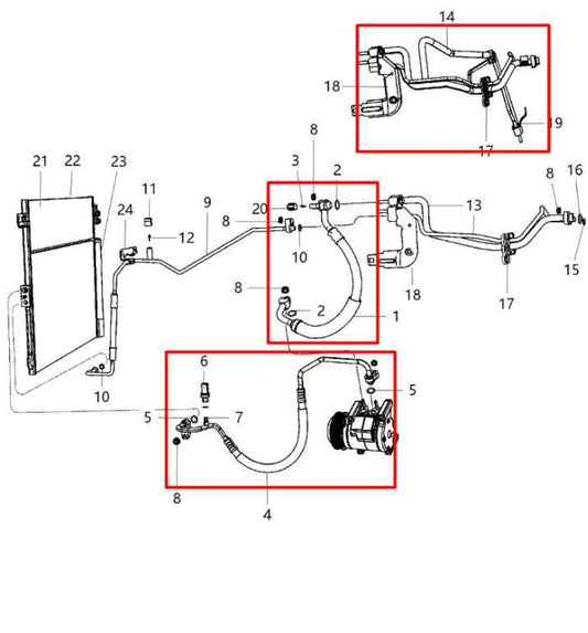 12-25 Dodge Durango SXT 3.6L Conditioning Suction Liquid and Discharge Hose Set - Alshned Auto Parts