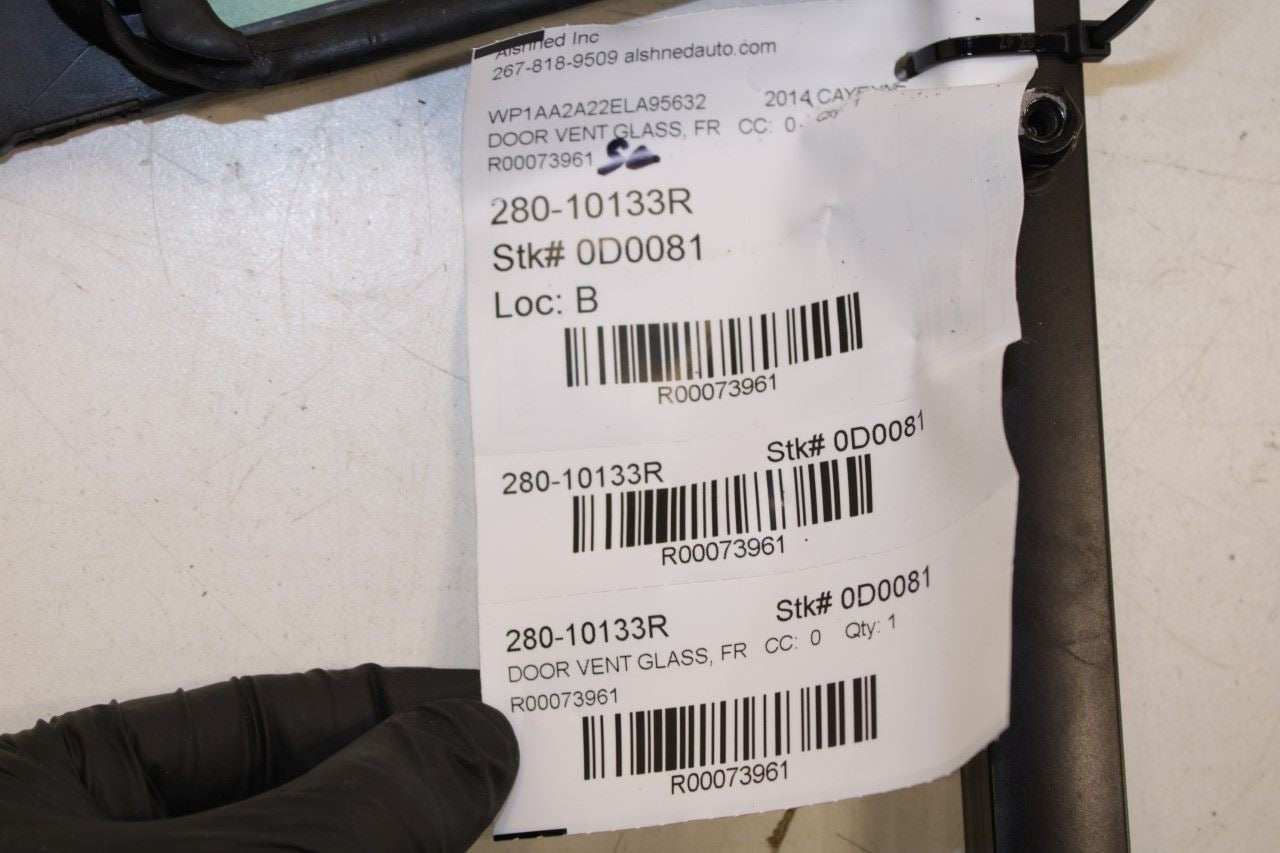 2011-18 Porsche Cayenne Platinum Front Right Side Door Quarter Vent Window Glass - Alshned Auto Parts