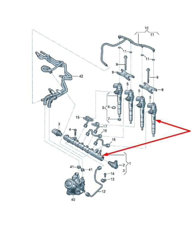 2013-2017 Audi Q5 Premium 2.0L Fuel Rail with Injectors 06H133317D OEM1