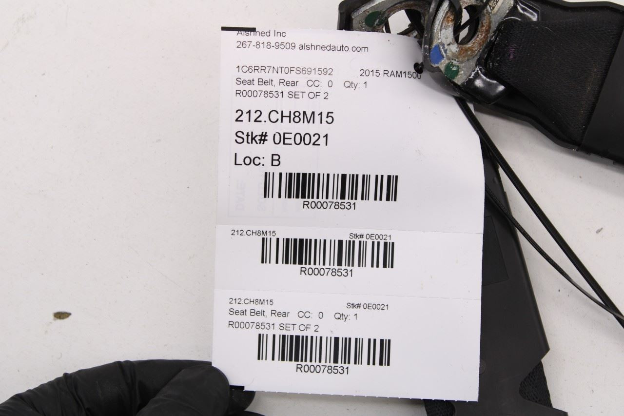 13-19 Ram 1500 Laramie Crew Cab Rear RH and LH Side 2nd Row Seat Belt Buckle Set - Alshned Auto Parts