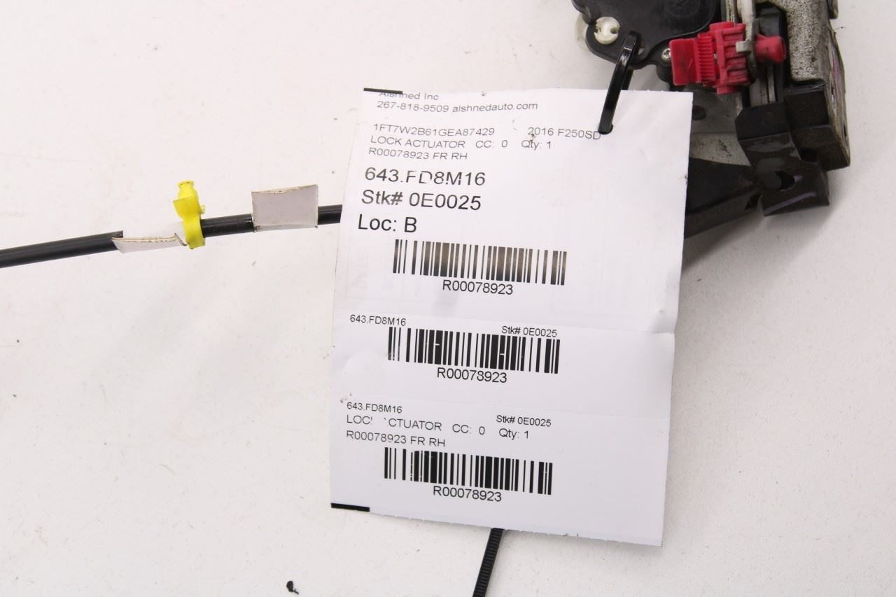 2011-2016 Ford F250 Lariat Front Right Passenger Side Door Lock Latch Actuator - Alshned Auto Parts