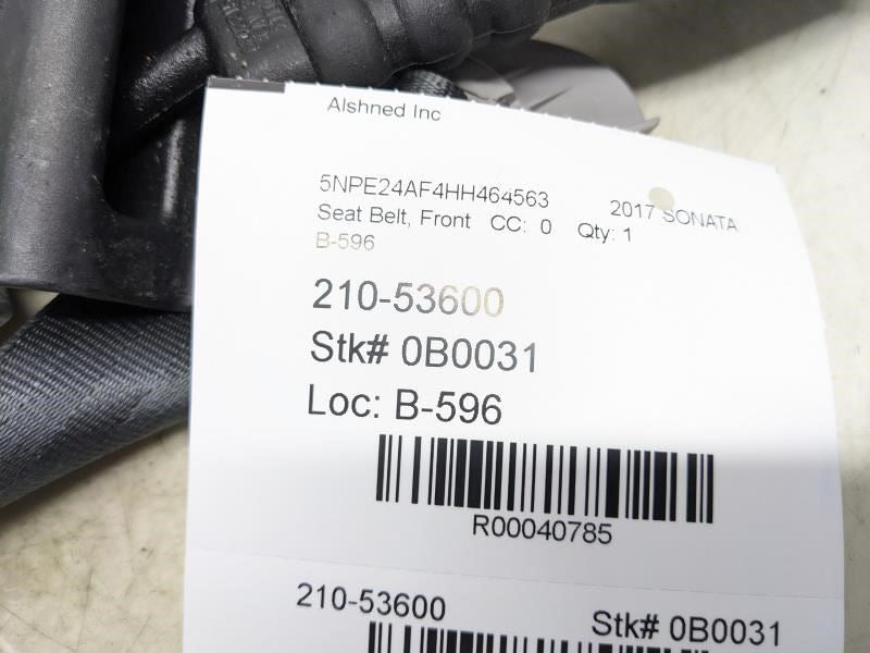 15-17 Hyundai Sonata SE 2.4L FWD Front Passenger Right Side Seat Belt Retractor - Alshned Auto Parts