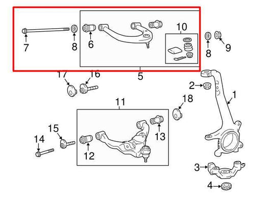 05-23 Toyota Tacoma 4WD Front Left Suspension Upper Control Arm 48630-04021 OEM - Alshned Auto Parts