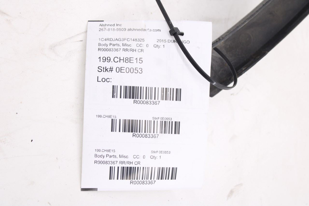 11-23 Dodge Durango SXT Rear Right Fender Wheel Opening Molding 57010618AF *ReaD13