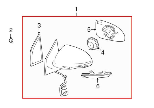 2008-2012 Buick Enclave 3.6L Passenger Right Side Rear View Mirror 25867123 OEM - Alshned Auto Parts