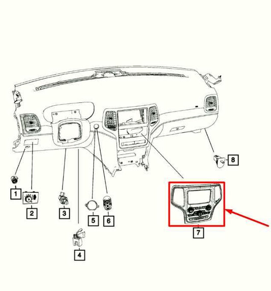 2014-2015 Jeep Grand Cherokee Limited Dash HVAC Radio Faceplate Control Panel - Alshned Auto Parts