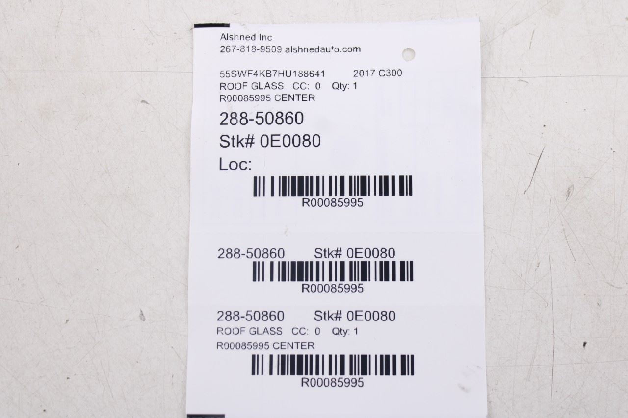 2015-2021 Mercedes-Benz C300 4Matic Roof Center Sunroof Panel Glass 205780012164 - Alshned Auto Parts
