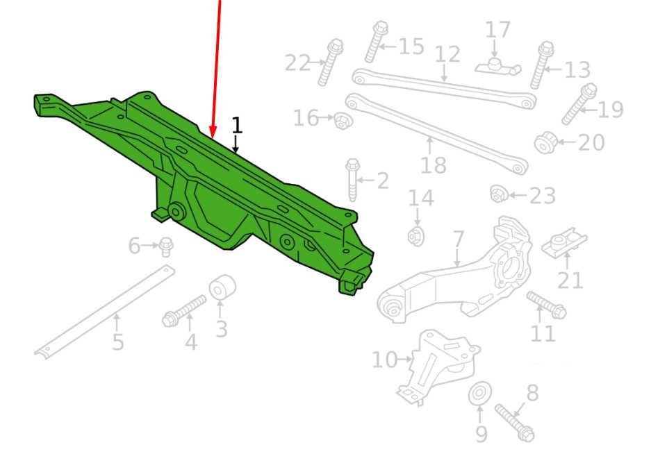 2011-2016 Mini Countryman Cooper S AWD Rear Crossmember Subframe 33319804723 OEM1