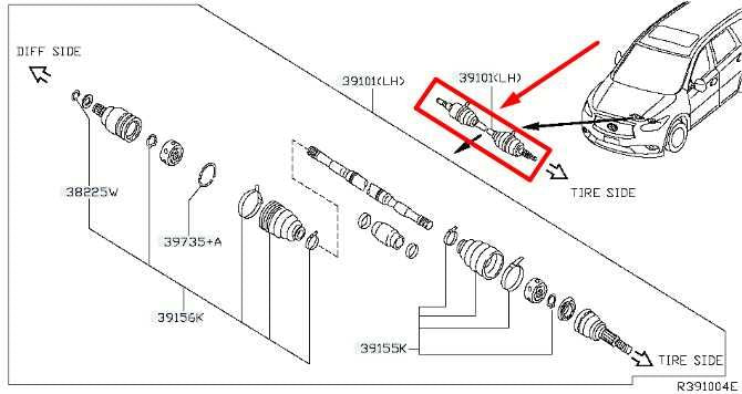 16-19 Infiniti QX60 3.5L FWD Front Left Driver Drive Axle Shaft 39101-3JA3A OEM - Alshned Auto Parts