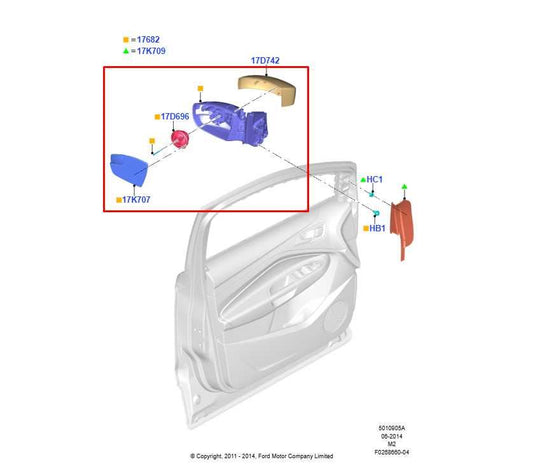 2013-2016 Ford Escape Driver Left Side Rear View Mirror CJ54-17683-CH OEM - Alshned Auto Parts