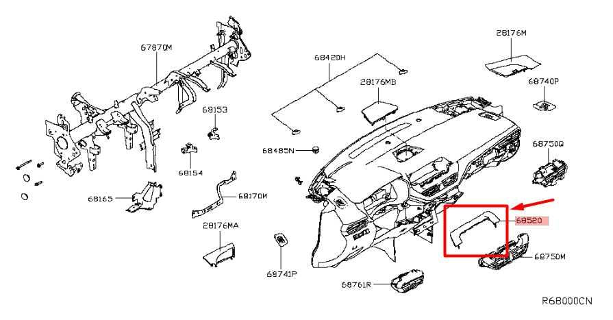 2019-24 Nissan Altima SL 2.5L Dash Center Bezel Trim Cover Panel 68260-6CA0A OEM - Alshned Auto Parts