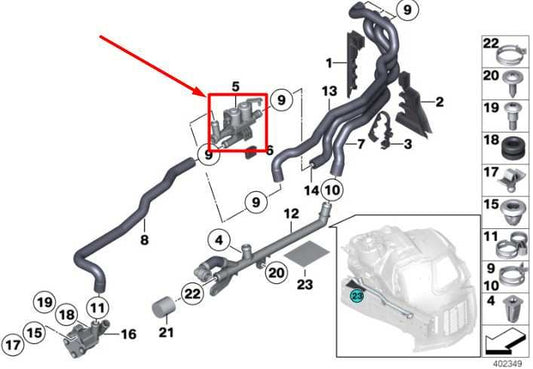 2010-2015 BMW 750Li xDrive HVAC Heater Water Control Valve 9119164 OEM - Alshned Auto Parts