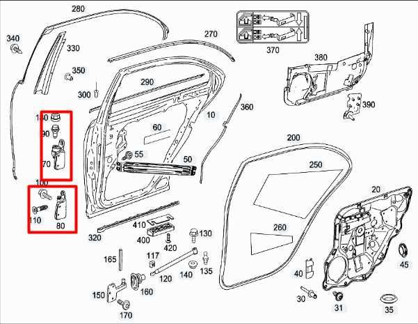 07-11 Mercedes-Benz S550 Rear Left Door Hinge Upper and Lower Pair 221-730-09-37 - Alshned Auto Parts