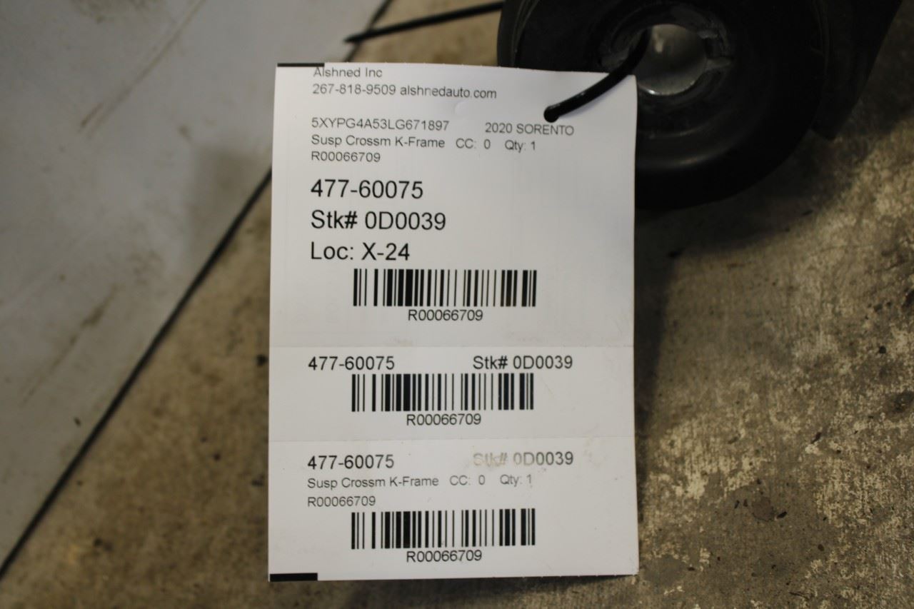 2016-2020 Kia Sorento LX FWD Rear Suspension Crossmember Subframe 55405-C5050 - Alshned Auto Parts