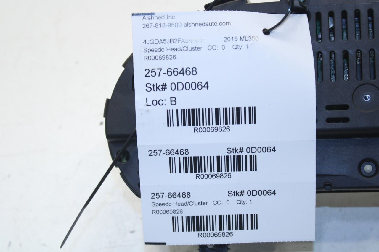 12-15 Mercedes-Benz ML350 3.5L Speedometer Gauge Instrument Cluster 96K Mileage - Alshned Auto Parts