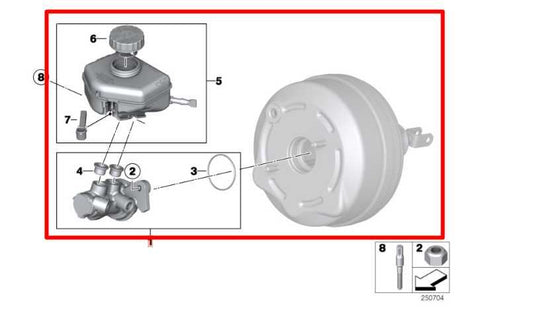 15-16 BMW 435i Power Brake Booster Master Cylinder w/ Reservoir 34336872636 OEM - Alshned Auto Parts