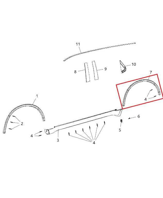 2011-2026 Dodge Durango SXT Rear Left Fender Wheel Opening Molding 1RK19TZZAE1