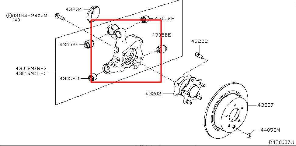 2019-2024 Nissan Altima Rear Right Side Spindle Knuckle Hub 43018-6CA0A OEM - Alshned Auto Parts