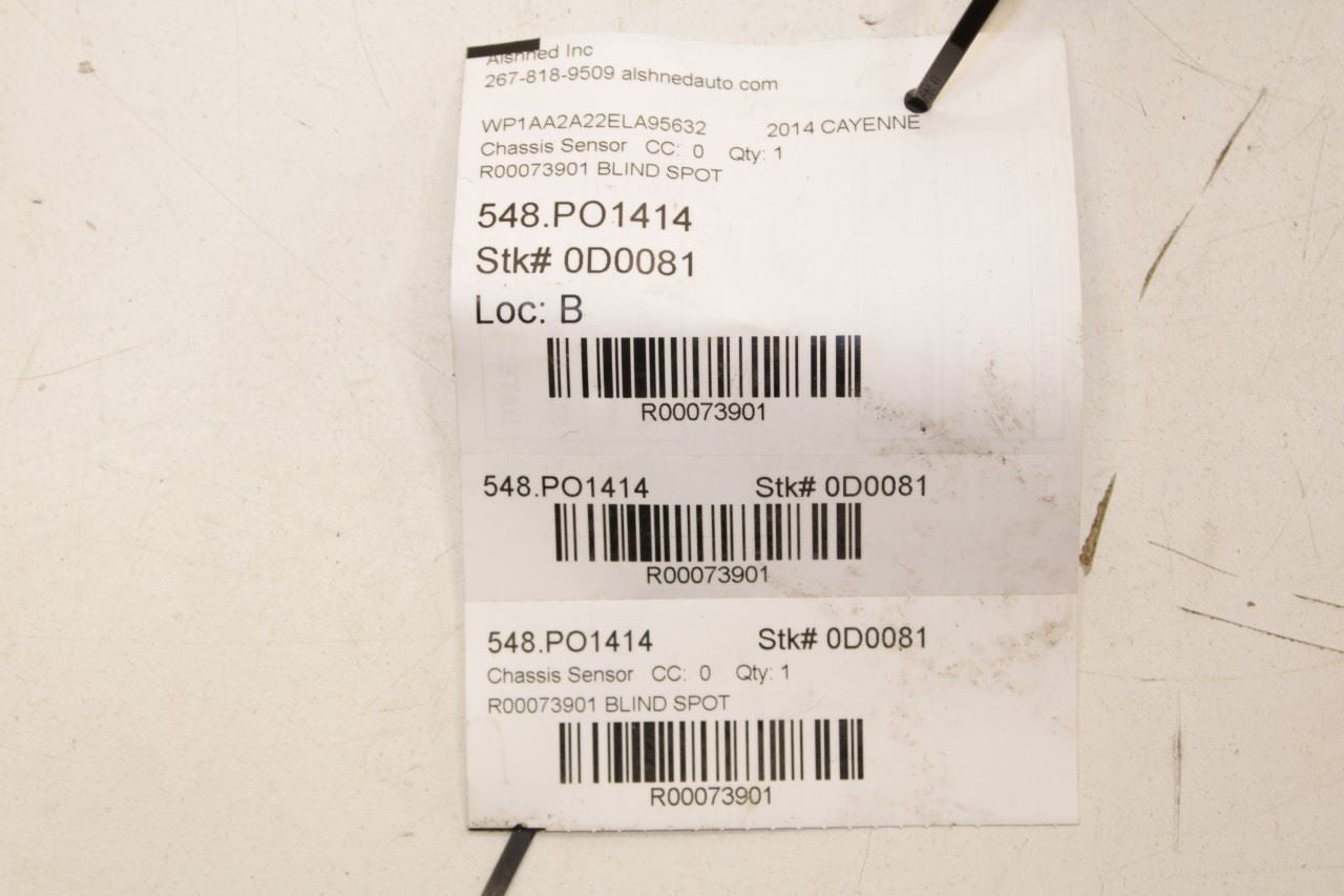 11-18 Porsche Cayenne Platinum RR Right Blind Spot Detection Radar Sensor Module - Alshned Auto Parts