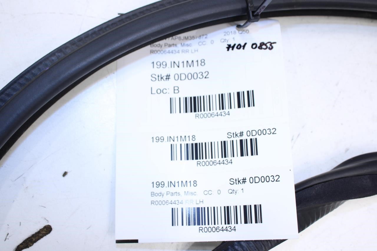 2014-2023 Infiniti Q50 Luxe RWD Rear Left Door Weatherstrip On Body 76924-4GA0A - Alshned Auto Parts