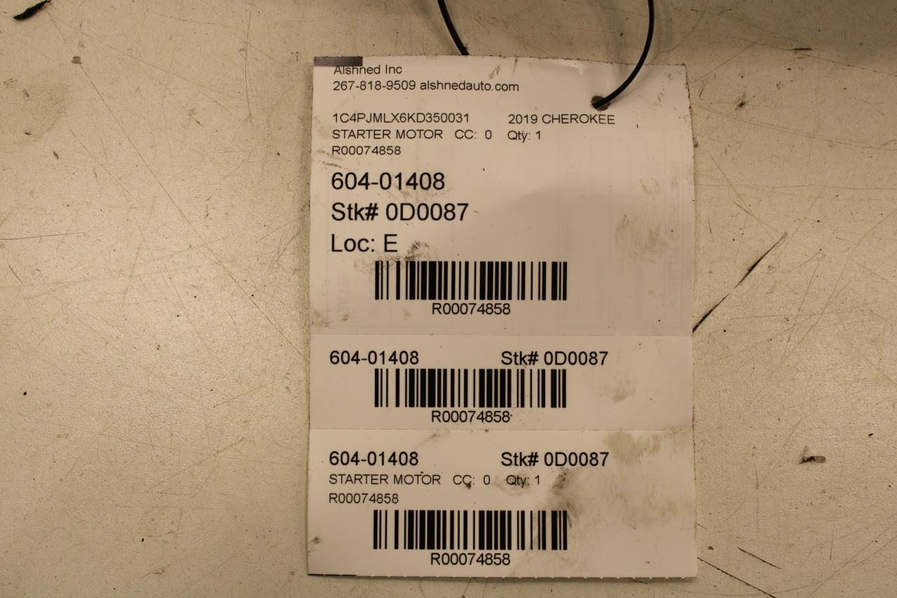 2015-2022 Jeep Cherokee Latitude 3.2L Engine Starter Motor 56029615AC OEM - Alshned Auto Parts