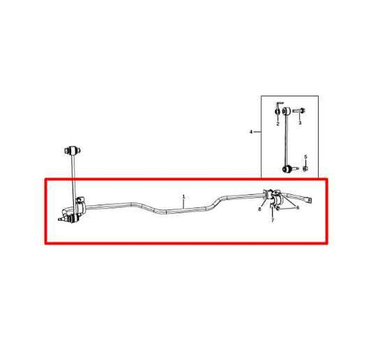 2011-2024 Ram 1500 Classic 4WD Rear Stabilizer Sway Anti-Roll Bar 68061788AA OEM - Alshned Auto Parts