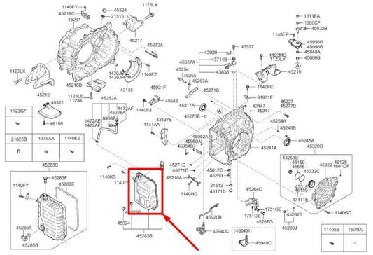 2013-2014 Hyundai Sonata Automatic Transmission Valve Body Cover 45280-3B811 OEM - Alshned Auto Parts