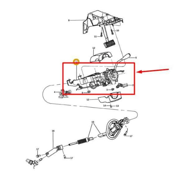 2013-2018 Ram 1500 Steering Column Assembly 68262519AC OEM - Alshned Auto Parts