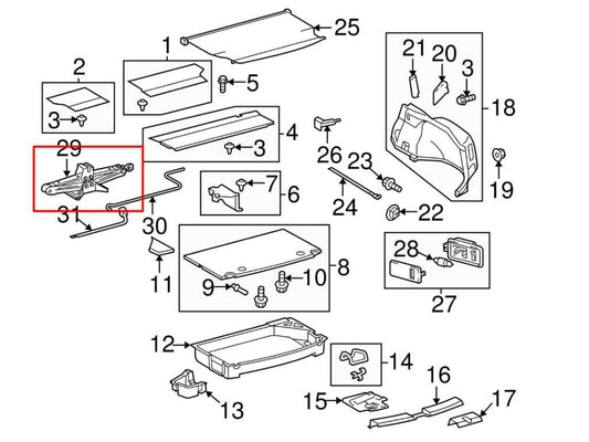 2010-2013 Toyota Prius Lift Jack w/ Jack Storage Box 09111-76011 OEM - Alshned Auto Parts