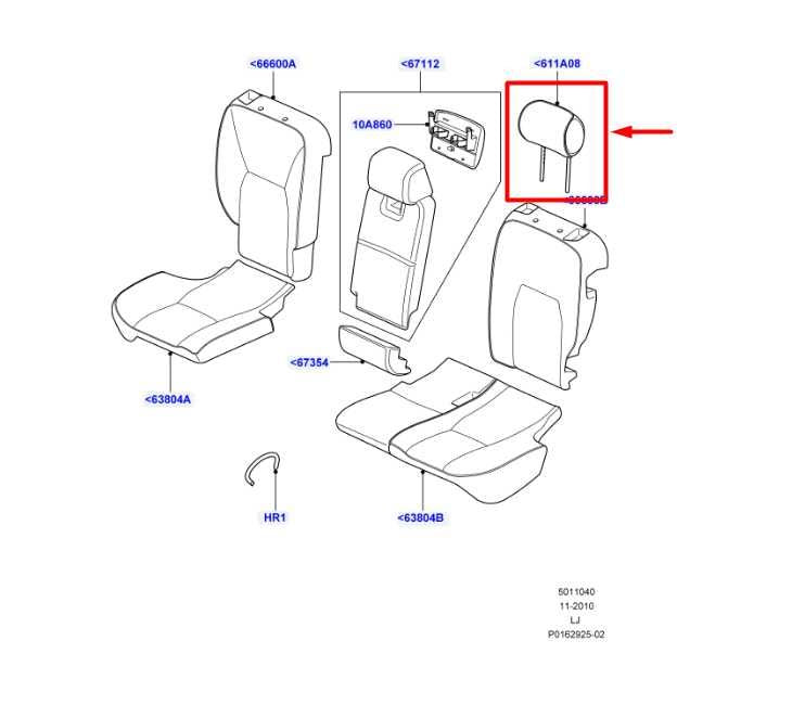 07-09 Land Rover Range Rover Rear RH and LH Seat Headrest Pair HLH500790PVA OEM - Alshned Auto Parts