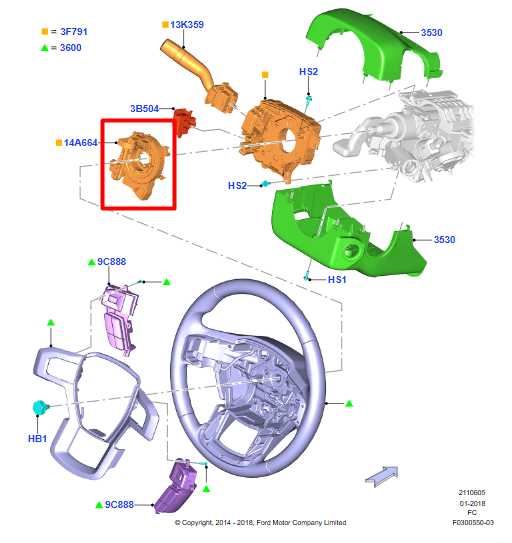 2015-2020 Ford F150 XL Super Cab 2.7L 4WD Steering Column Clock Spring w/ Cable - Alshned Auto Parts