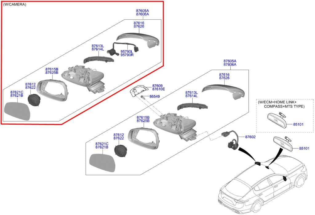 18-21 Kia Stinger GT2 AWD Passenger Right Side Rear View Mirror 87620-J5550 OEM - Alshned Auto Parts