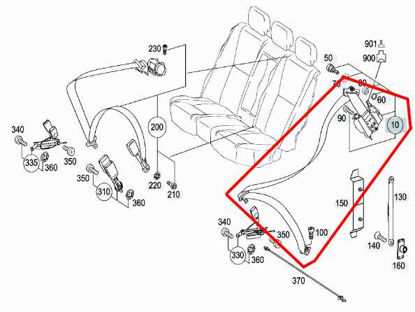 07-13 Mercedes-Benz S550 Rear LH 2nd Row Seat Belt Retractor 221-860-27-85-9C94 - Alshned Auto Parts
