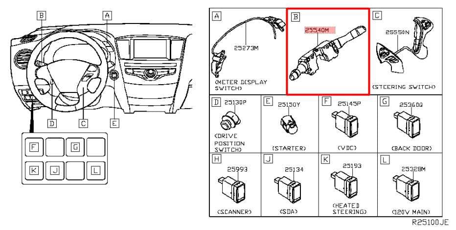 2014-2020 Infiniti QX60 3.5L FWD Steering Column Light Turn Signal Wiper Switch - Alshned Auto Parts