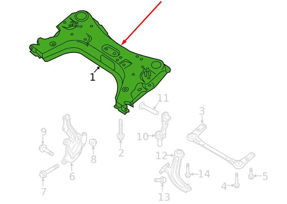 2015-2019 Nissan Sentra SV 1.8L FWD Front Crossmember Subframe 54400-4AT0A OEM1