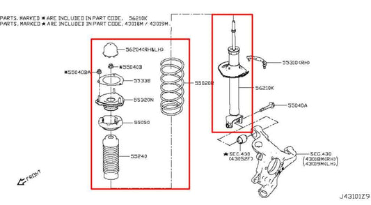 2016-24 Infiniti Q50 Premium 3L RWD Rear Right Side Shock Strut Absorber *ReaD* - Alshned Auto Parts