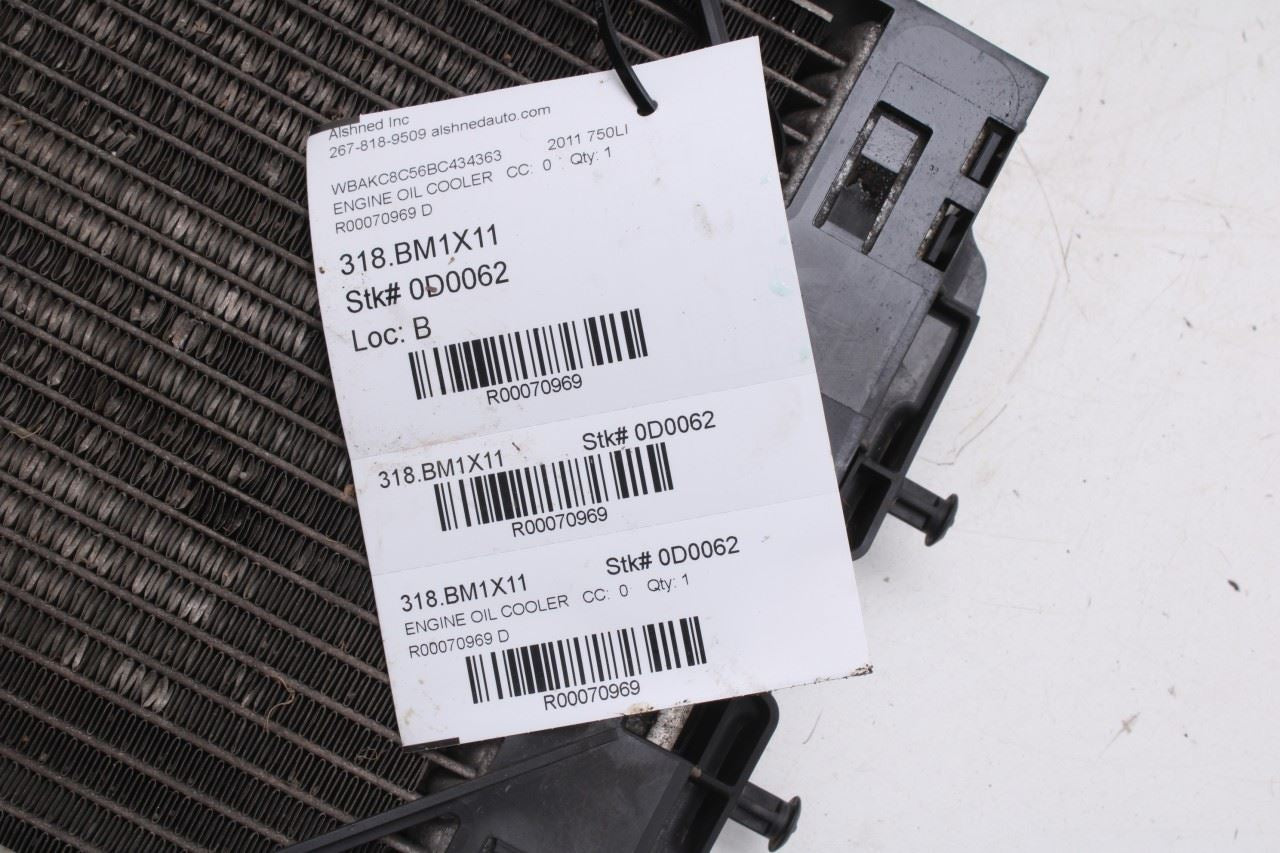 10-15 BMW 750Li xDrive 4.4L Left Side Engine Auxiliary Oil Cooler Radiator *ReaD - Alshned Auto Parts