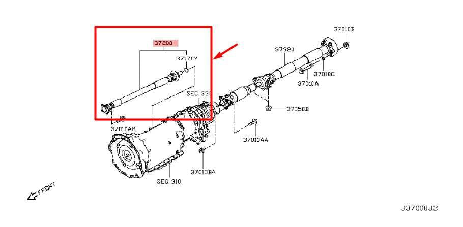 2015-2019 Infiniti Q50 2.0L 4WD Front Axle Drive Propeller Shaft 372004HZ0B OEM - Alshned Auto Parts