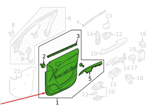 2017-2020 Acura MDX w/Technology Pkg Front Right Side Door Trim Panel *ReaD* - Alshned Auto Parts