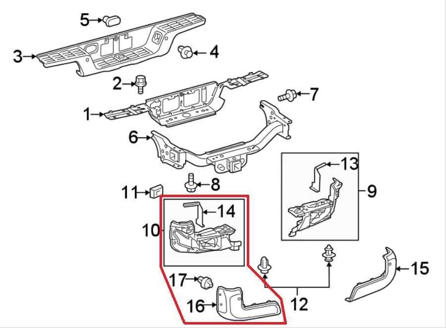16-23 Toyota Tacoma SR5 Rear Bumper Left Side Stay Support Cover Rail 52154040101