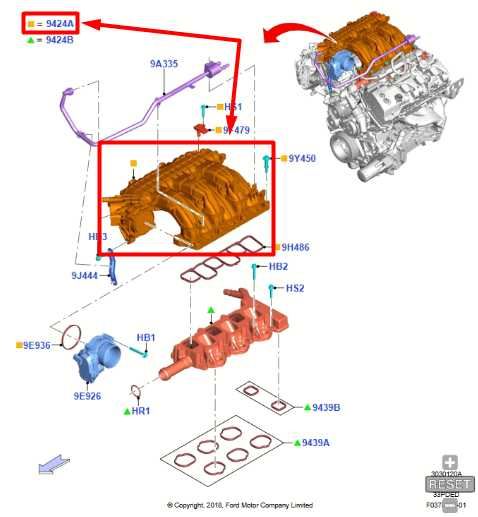 2020-2025 Ford Explorer Police 3.3L Engine Upper Intake Manifold L1MZ-9424-B OEM - Alshned Auto Parts